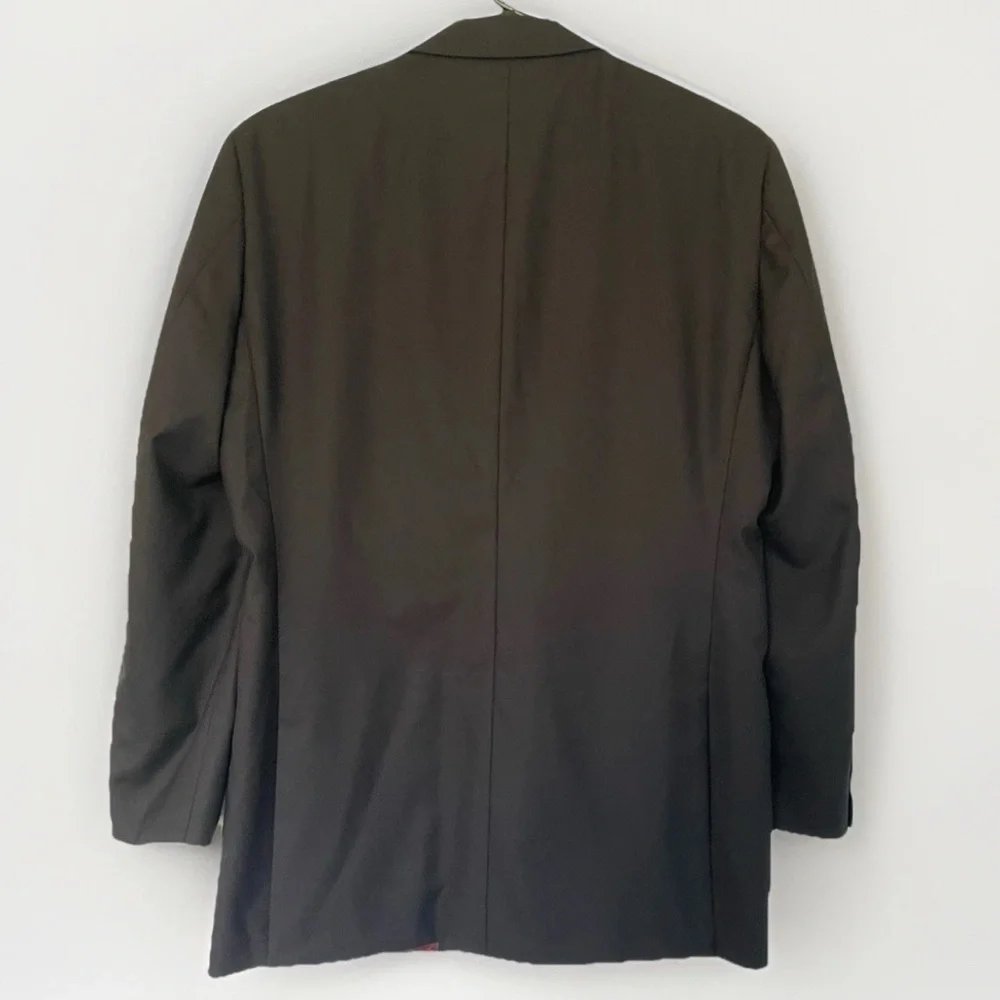 Indochino Luxury Men's NWT CUSTOM SIZE Suit Blazer 40R Black Red Wool Blend - Picture 7 of 9